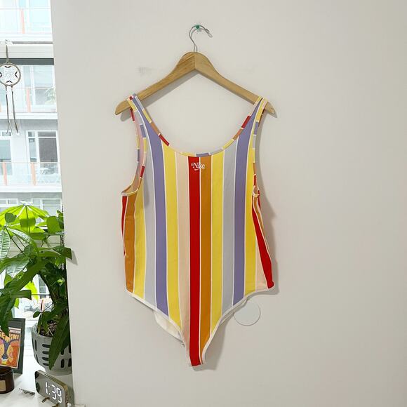 NEW Nike Rainbow Stripe Bodysuit Size 1X - Picture 1 of 6